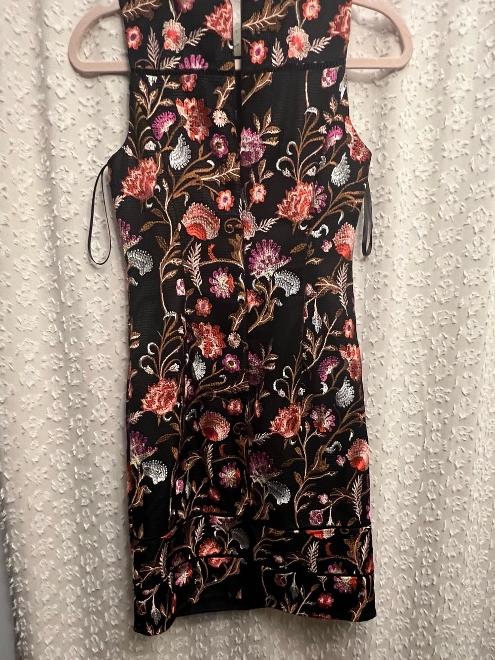 White House Black Market Black Floral Embroidered Sheath Dress - Picture 8 of 12